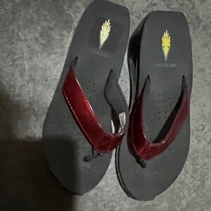 Volatile Red and Black Sandals